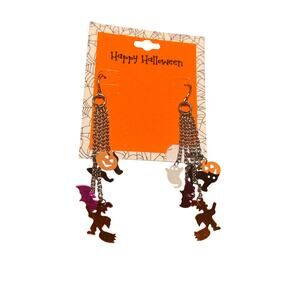 Halloween Witch Bat Ghost Pumpkin‎ Dangle Earrings
